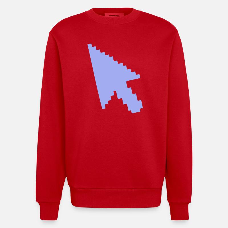 Pointer Mouse Silhouette - Heavyweight Oversized Organic Crew Neck Made in EU - red