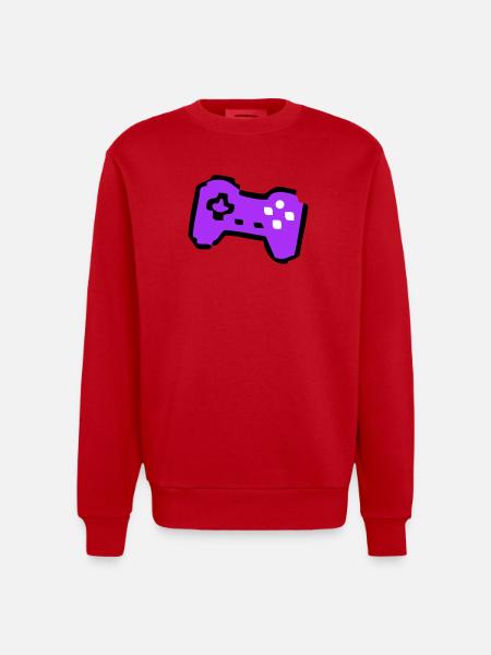 Weird Retro Controller Gamer - Heavyweight Oversized Organic Crew Neck Made in EU - red