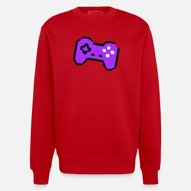  Schräger Retro Controller Gamer - Heavyweight Oversized Organic Crew Neck Made in EU - Rot