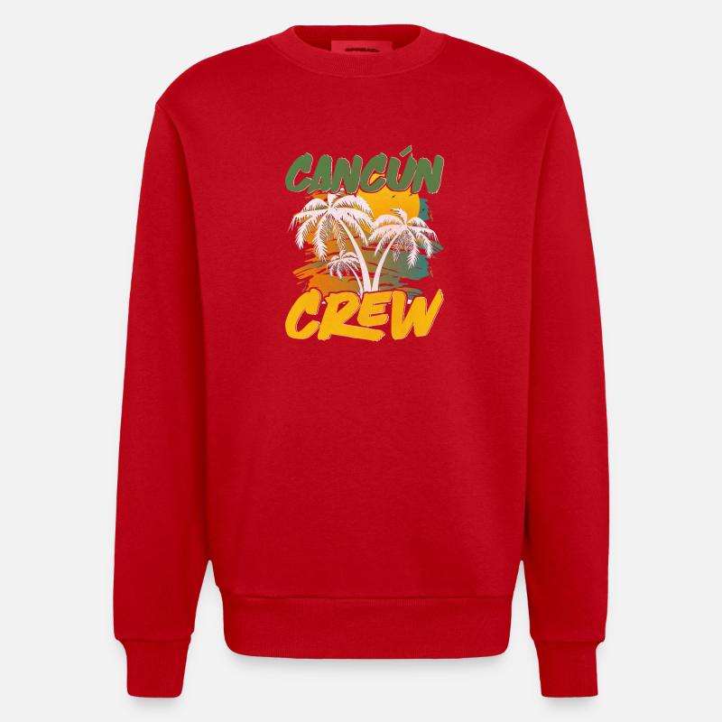 Équipe de Cancun - Sweat bio épais oversize fabriqué en UE - rouge