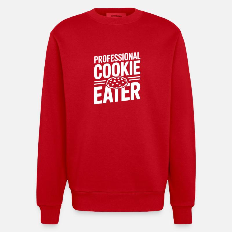 Professional Cookie Eater - Heavyweight Oversized Organic Crew Neck Made in EU - red