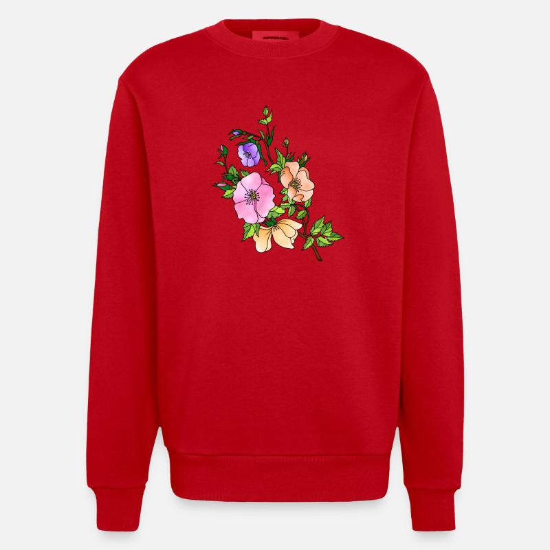 Fleur - Sweat bio épais oversize fabriqué en UE - rouge