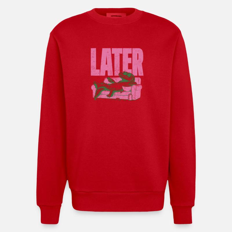 ALLIGATOR LOUNGE PLUS TARD - Sweat bio épais oversize fabriqué en UE - rouge