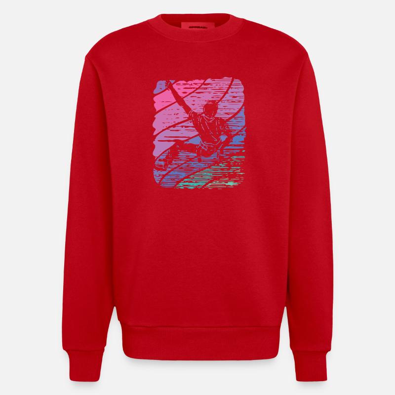 Bloc de bloc de Boulderer - Sweat bio épais oversize fabriqué en UE - rouge