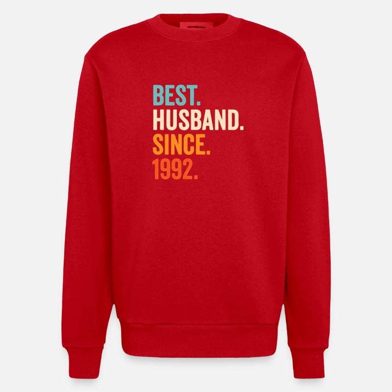 Bester Ehemann seit 1992 - Heavyweight Oversized Organic Crew Neck Made in EU - Rot