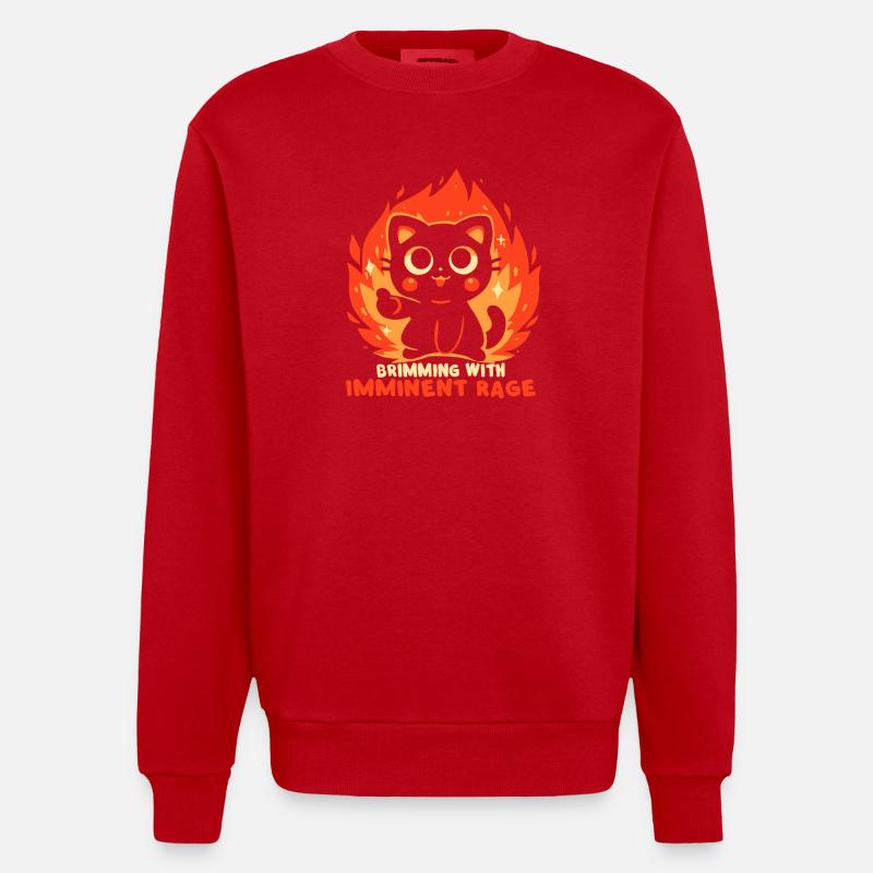 Débordant d’une rage imminente - Sweat bio épais oversize fabriqué en UE - rouge