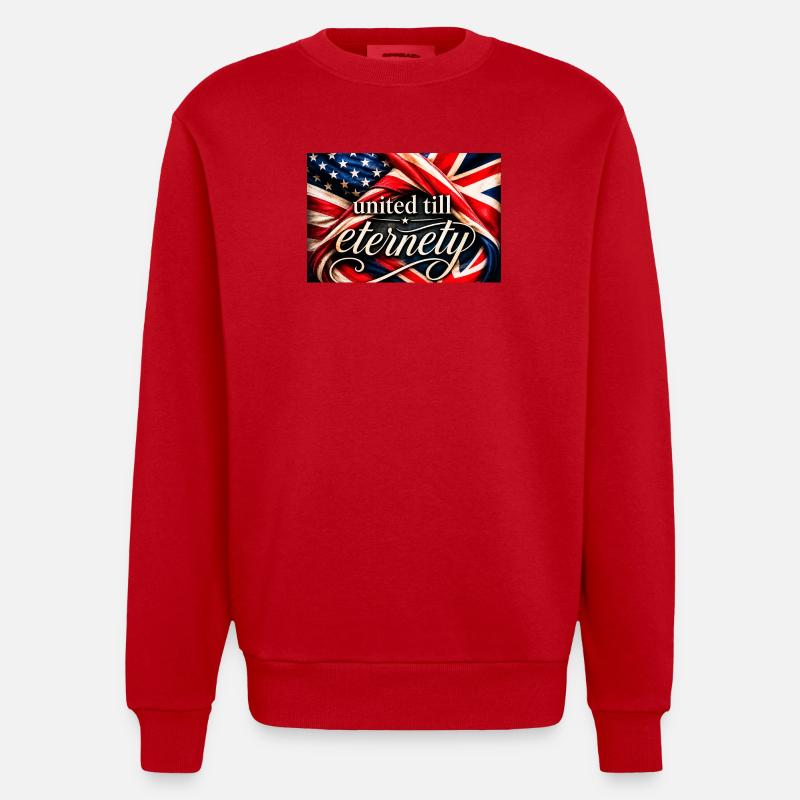 Drapeaux unis jusqu’à l’éternité - Sweat bio épais oversize fabriqué en UE - rouge