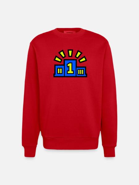 Winner Podium Place 1 Champion - Heavyweight Oversized Organic Crew Neck Made in EU - red