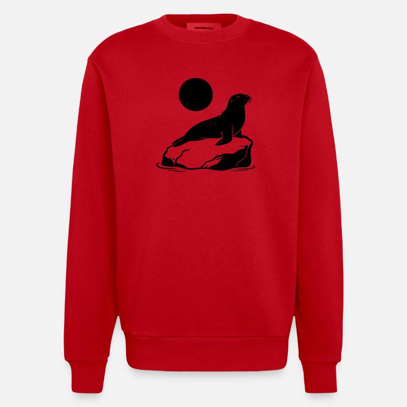 Phoque - Sweat bio épais oversize fabriqué en UE - rouge