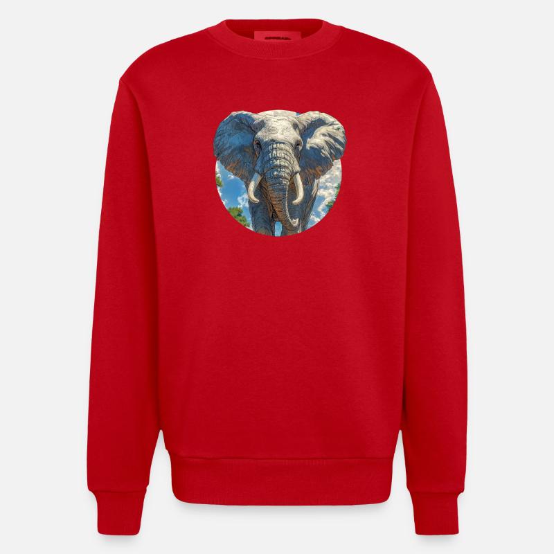 Design d'Elephant - Sweat bio épais oversize fabriqué en UE - rouge