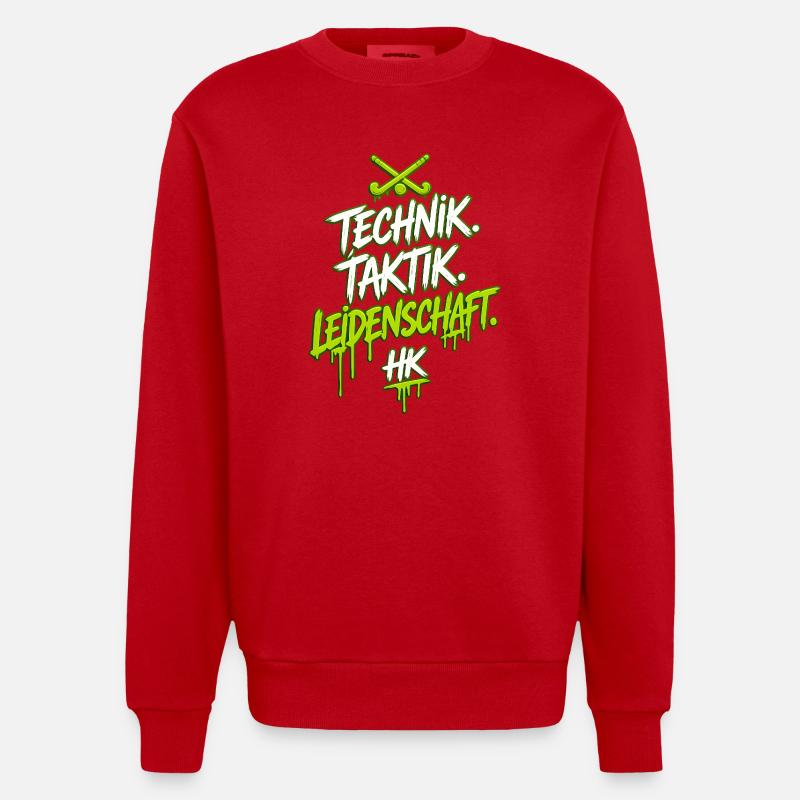 Technik. Taktik. Leidenschaft. - Heavyweight Oversized Organic Crew Neck Made in EU - Rot