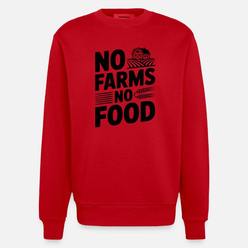 Pas de fermes, pas de nourriture - Sweat bio épais oversize fabriqué en UE - rouge