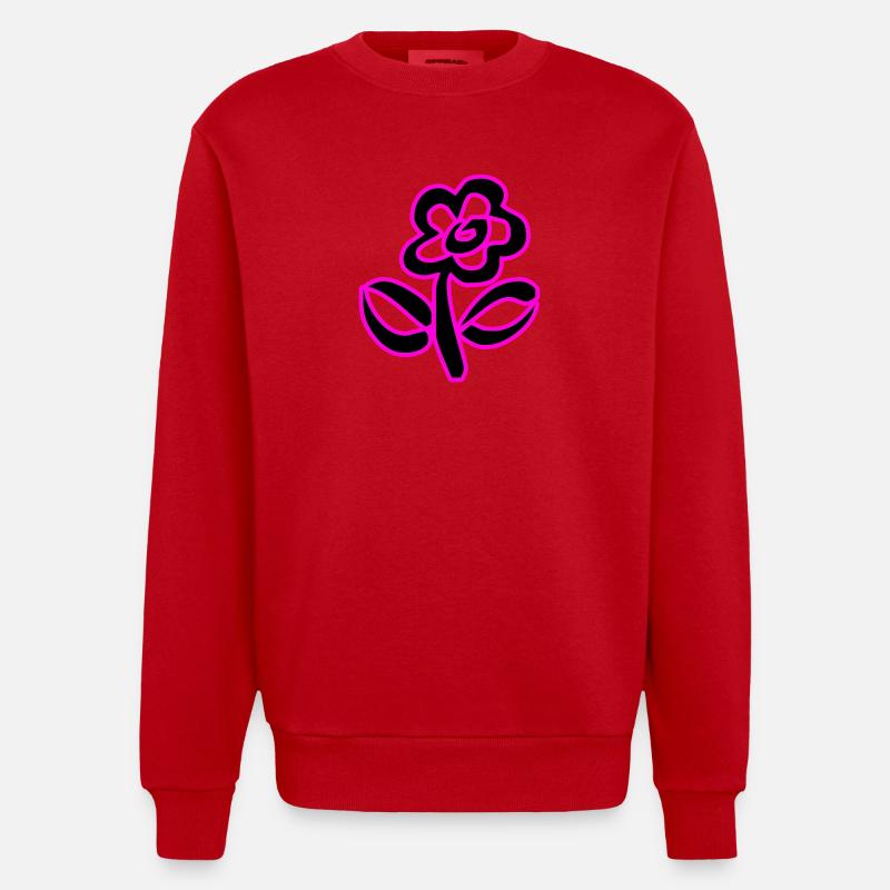 Fleur - Sweat bio épais oversize fabriqué en UE - rouge
