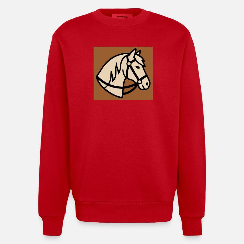 Cheval Cheval Équestre à Bride - Sweat bio épais oversize fabriqué en UE - rouge