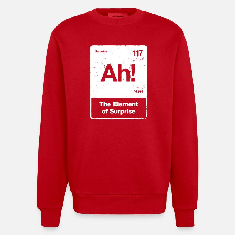 Ah! Element Überraschung - Heavyweight Oversized Organic Crew Neck Made in EU - Rot