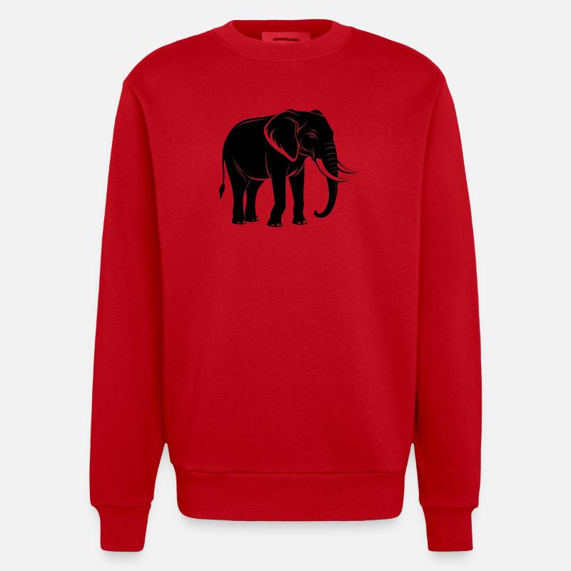 Éléphant - Sweat bio épais oversize fabriqué en UE - rouge