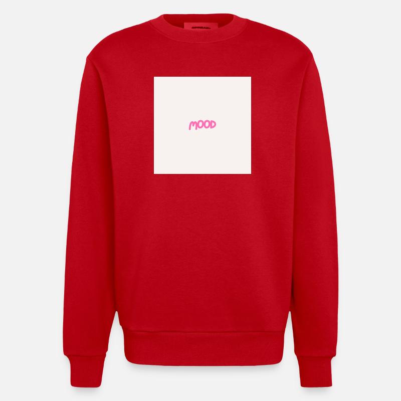 "MOOD" Graphic Tee Design - Sweat bio épais oversize fabriqué en UE - rouge