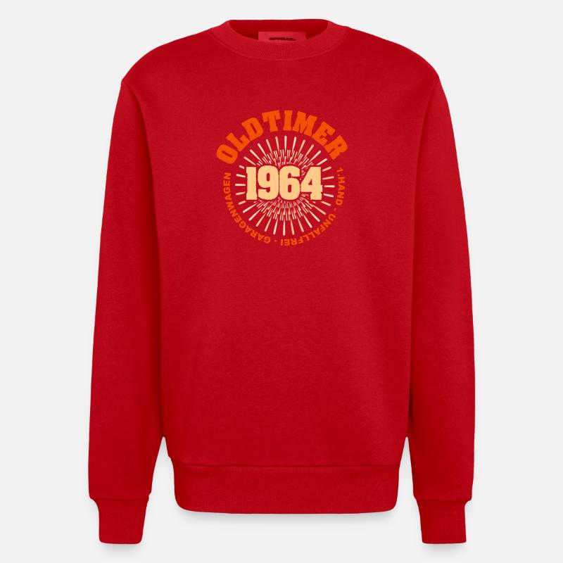 1964 - Sweat bio épais oversize fabriqué en UE - rouge
