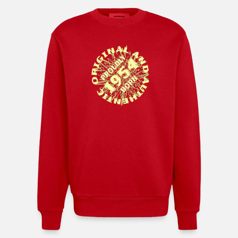 Authentic 1954 - Heavyweight Oversized Organic Crew Neck Made in EU - red