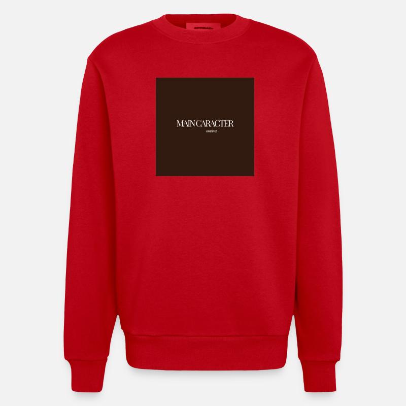 "CARACTER SOMETIMES" Graphic Tee Design - Heavyweight Oversized Organic Crew Neck Made in EU - red