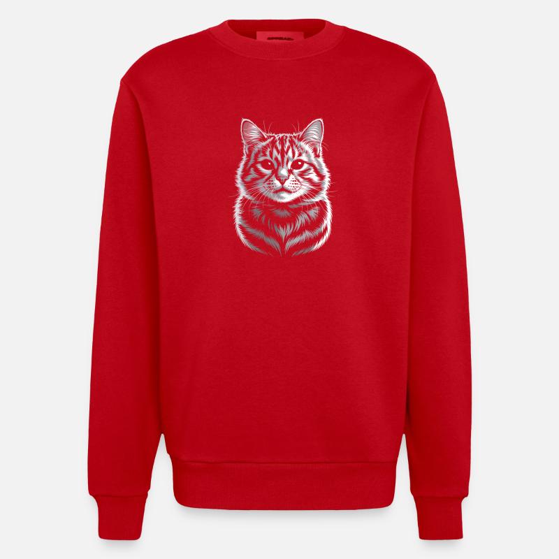 Britisch Kurzhaar BKH - Heavyweight Oversized Organic Crew Neck Made in EU - Rot