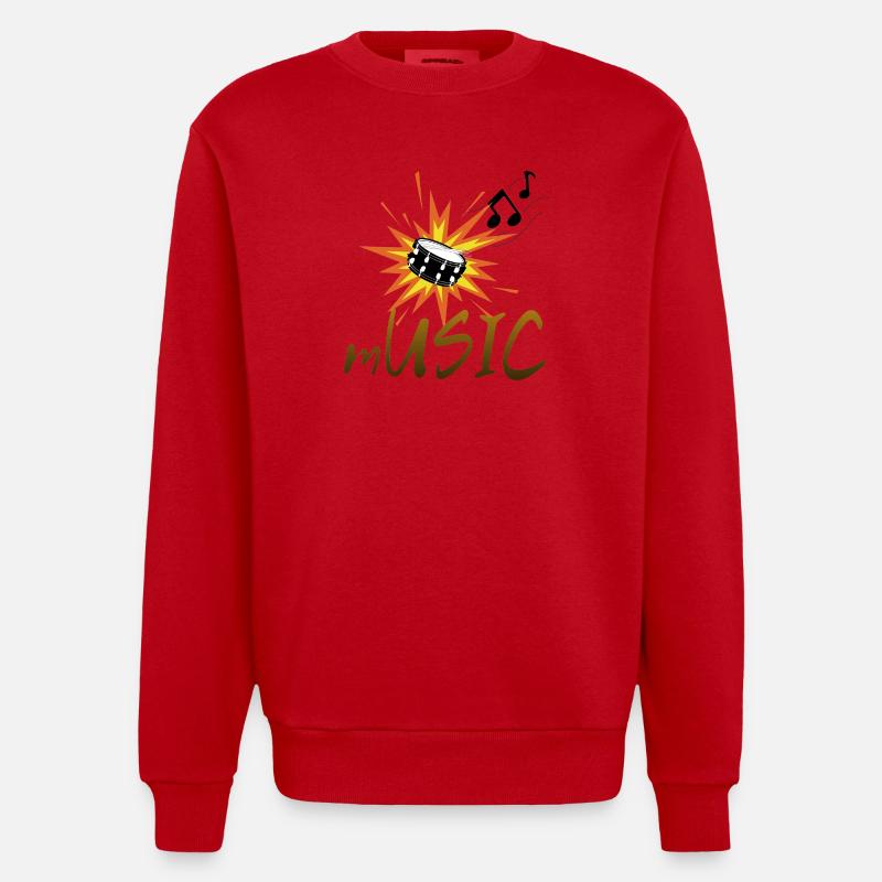 Musique explosive de batterie - Sweat bio épais oversize fabriqué en UE - rouge