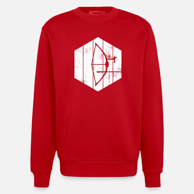 Croquis d’arc et de flèches - Sweat bio épais oversize fabriqué en UE - rouge