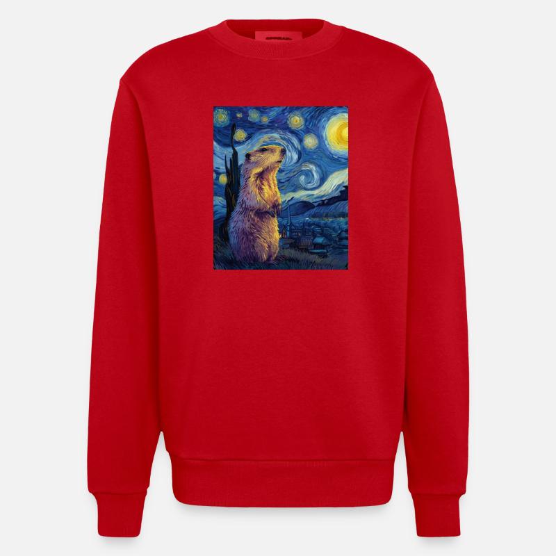 Murmeltier - Heavyweight Oversized Organic Crew Neck Made in EU - Rot