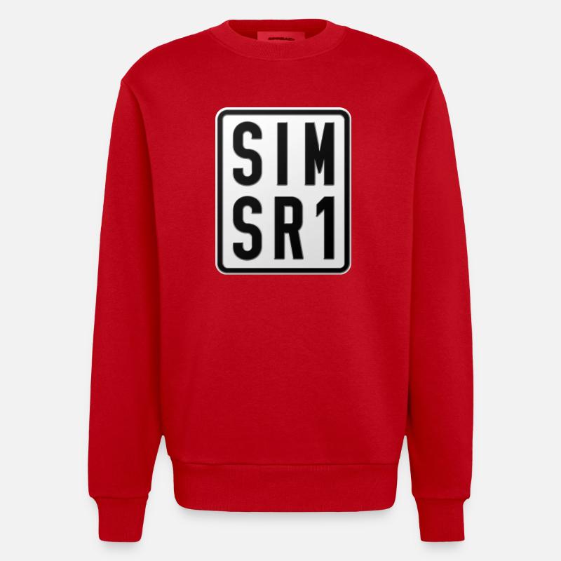 Plaque d’immatriculation du cyclomoteur Simson SR1 - Sweat bio épais oversize fabriqué en UE - rouge