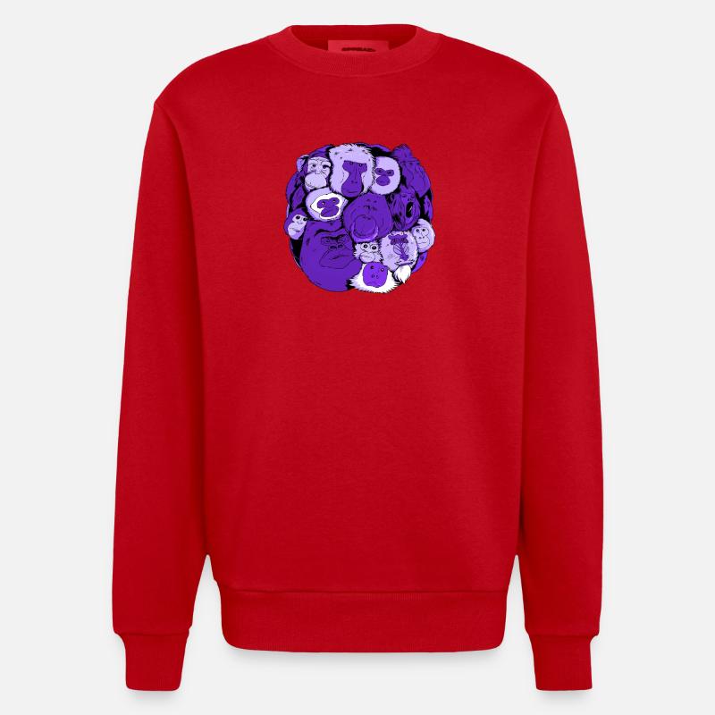 Monkey Ball - Heavyweight Oversized Organic Crew Neck Made in EU - Rot