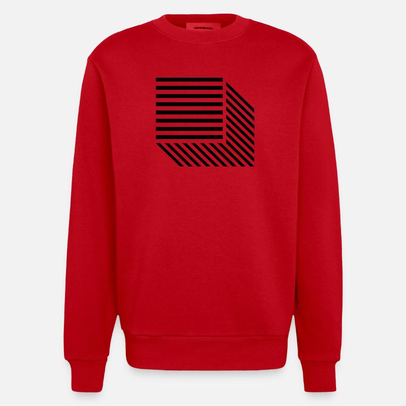 Conception des lignes carrées - Sweat bio épais oversize fabriqué en UE - rouge