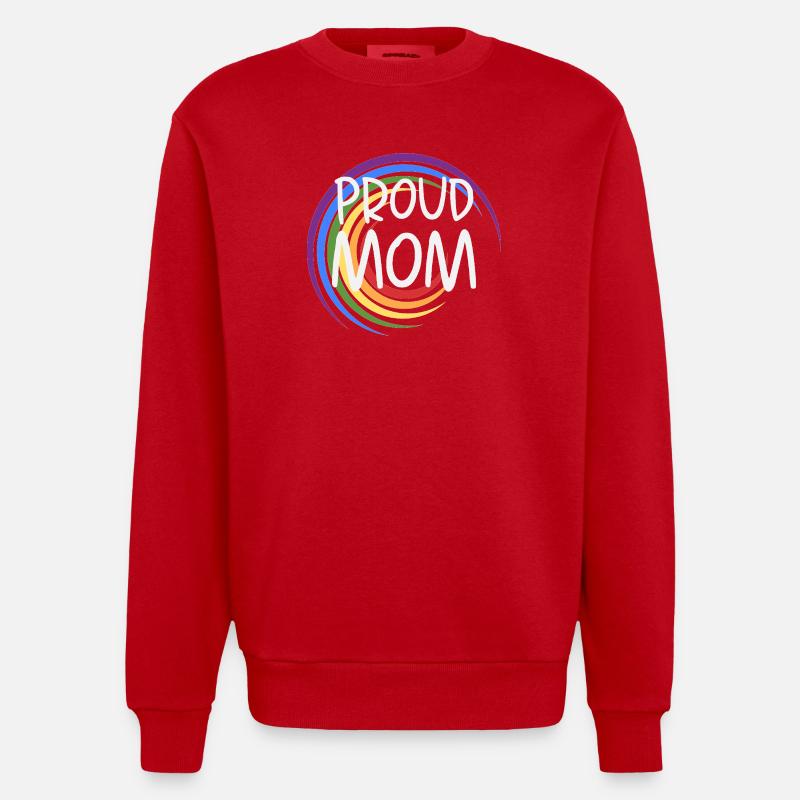 Proud Mom Regenbogen - Heavyweight Oversized Organic Crew Neck Made in EU - Rot