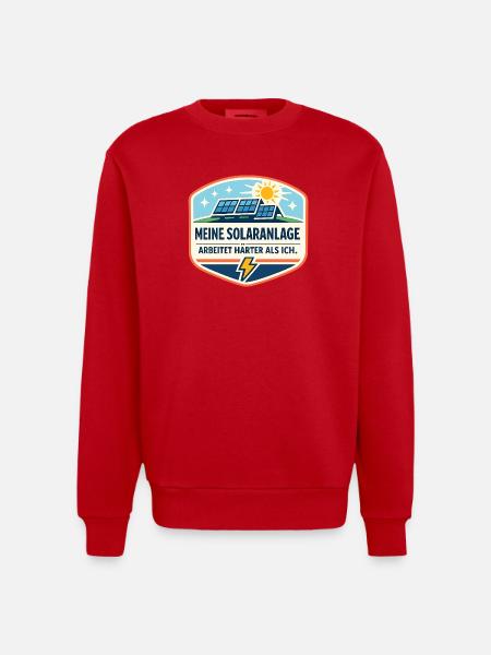 Solaranlagen Power Badge - Heavyweight Oversized Organic Crew Neck Made in EU - Rot