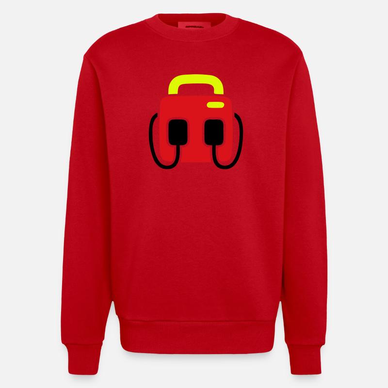 Defibrillator AED Erste Hilfe - Heavyweight Oversized Organic Crew Neck Made in EU - Rot