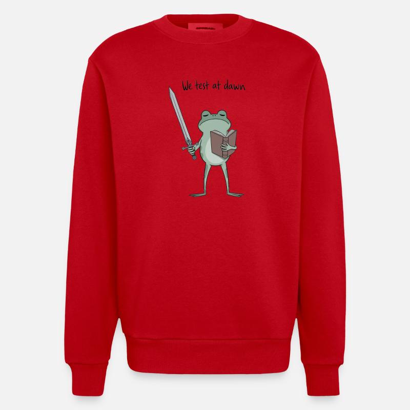 Dawn Duel Frog : Épée & Tome - Sweat bio épais oversize fabriqué en UE - rouge