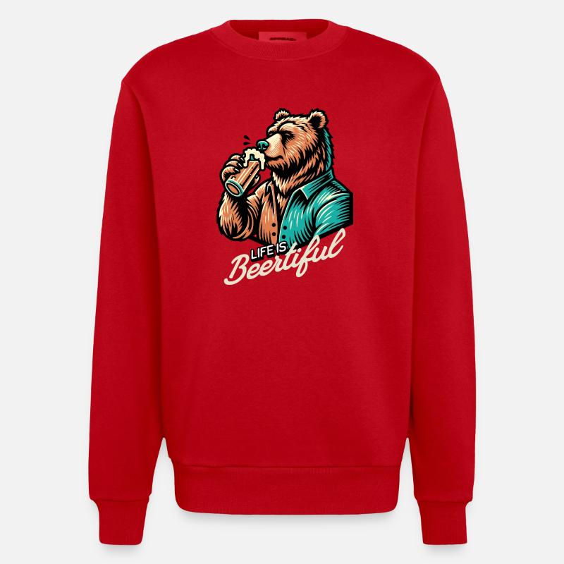 Vie de boisson - Sweat bio épais oversize fabriqué en UE - rouge