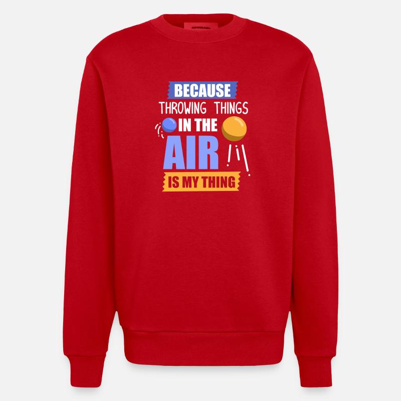 Diskuswurf Diskuswerfen Diskus diskuswerfer - Heavyweight Oversized Organic Crew Neck Made in EU - Rot