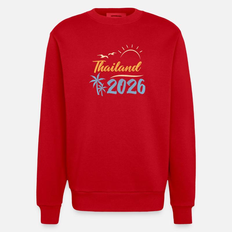 Thaïlande 2026 - Sweat bio épais oversize fabriqué en UE - rouge