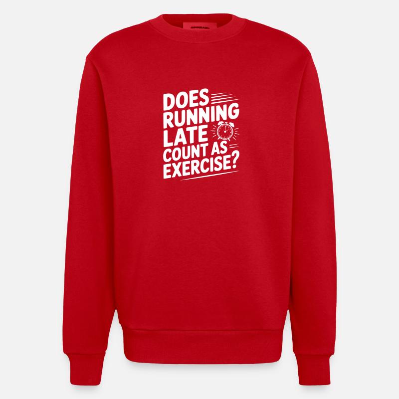 Does Running Late Count as Exercise? - Sweat bio épais oversize fabriqué en UE - rouge