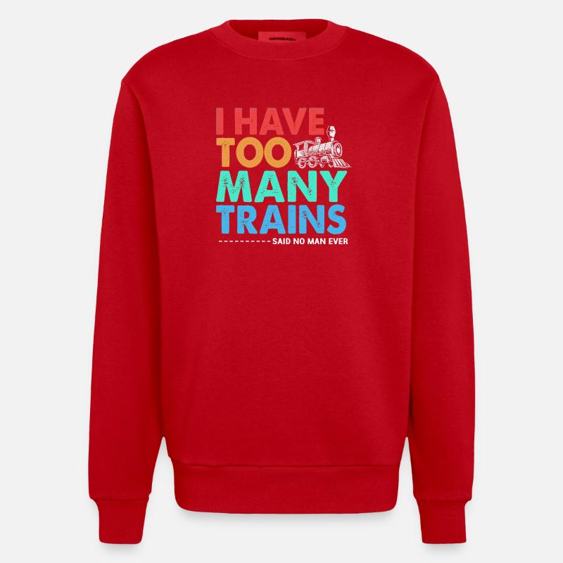 Modelleisenbahn Modellbau Modellbauer - Heavyweight Oversized Organic Crew Neck Made in EU - Rot