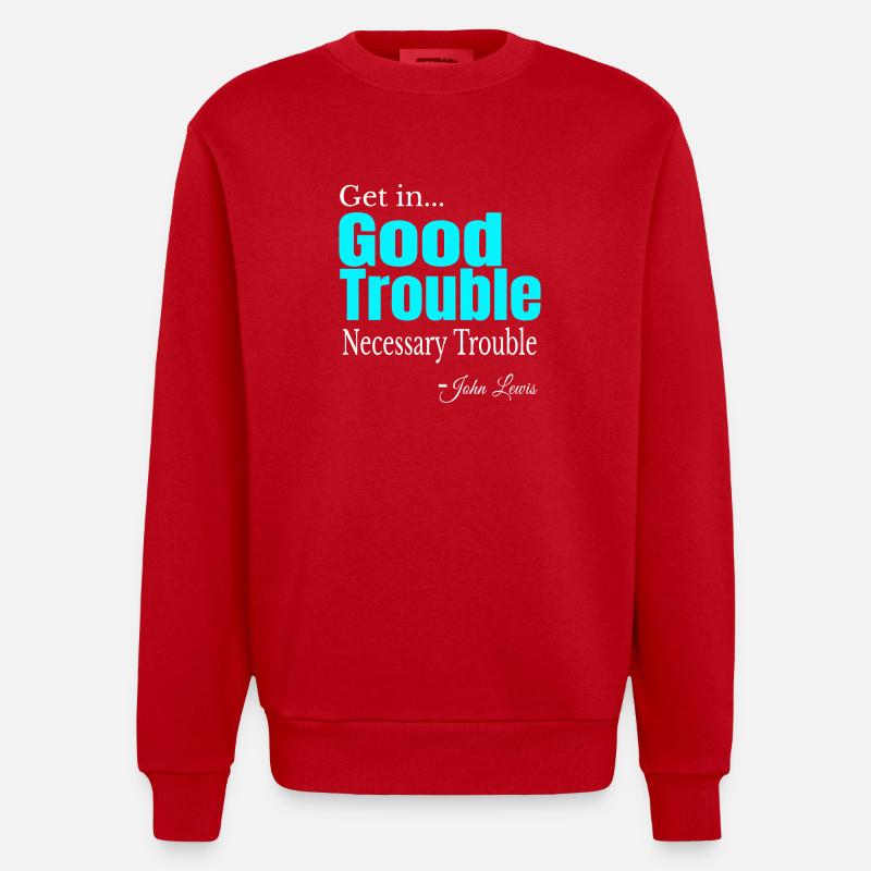 Good Trouble Gradient Zitat-Tee - Heavyweight Oversized Organic Crew Neck Made in EU - Rot