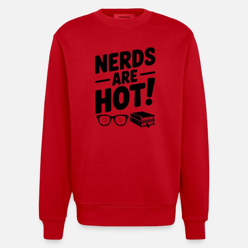 Les nerds sont chauds ! - Sweat bio épais oversize fabriqué en UE - rouge
