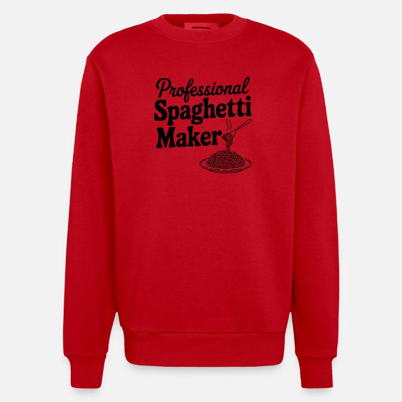 Professional Spaghetti Maker - Heavyweight Oversized Organic Crew Neck Made in EU - red