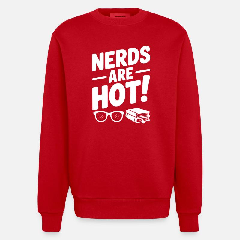 Les nerds sont chauds ! - Sweat bio épais oversize fabriqué en UE - rouge