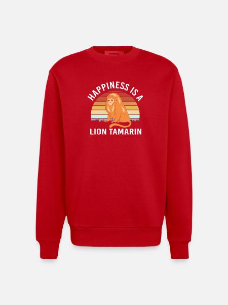 Tamarin Monkey - Heavyweight Oversized Organic Crew Neck Made in EU - red