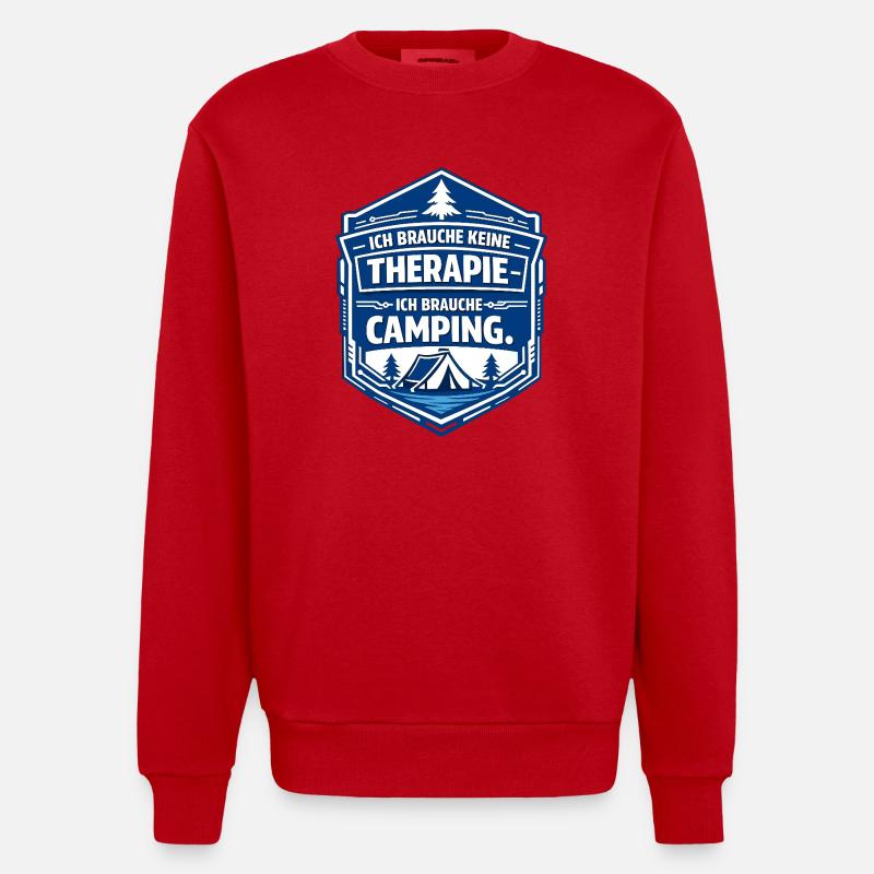 Camping - Sweat bio épais oversize fabriqué en UE - rouge