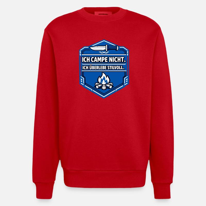 J’aime juste camper - Sweat bio épais oversize fabriqué en UE - rouge
