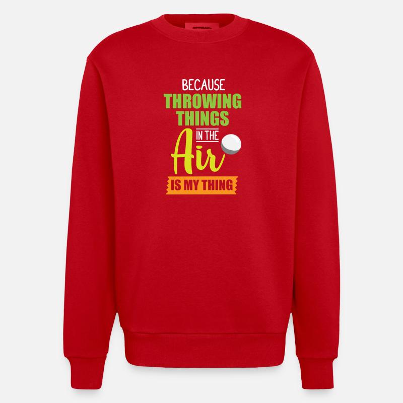 Diskuswurf Diskuswerfen Diskus diskuswerfer - Heavyweight Oversized Organic Crew Neck Made in EU - Rot