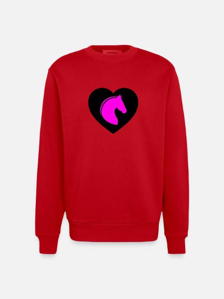 Chevaux - Sweat bio épais oversize fabriqué en UE - rouge