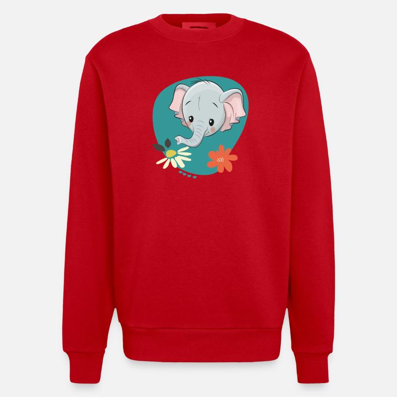 Elefant - Heavyweight Oversized Organic Crew Neck Made in EU - Rot